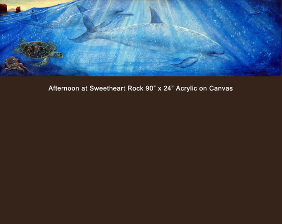 Afternoon Sweetheart Rock, 90 x 24 Acrylic on Canvas