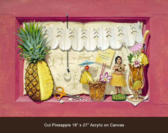 Cut Pineapple 18 x 27 Acrylic on Canvas