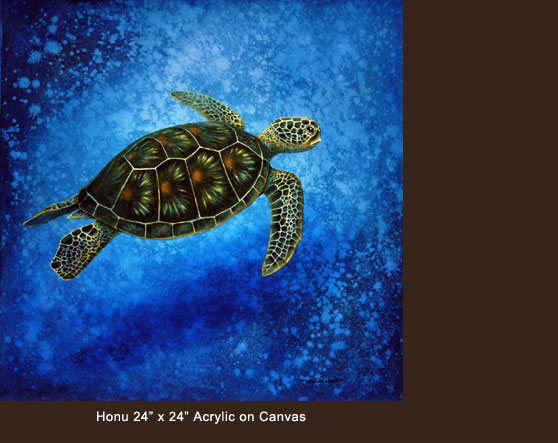Honu, 24 x 24 Acrylic on Canvas