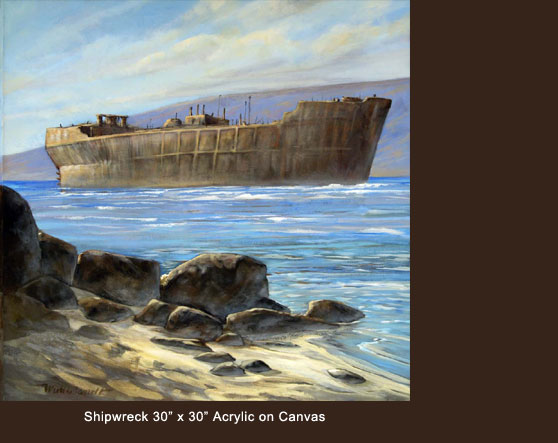 Shipwreck, 30 x 30 Acrylic on Canvas